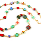 Bright necklace with extender chain